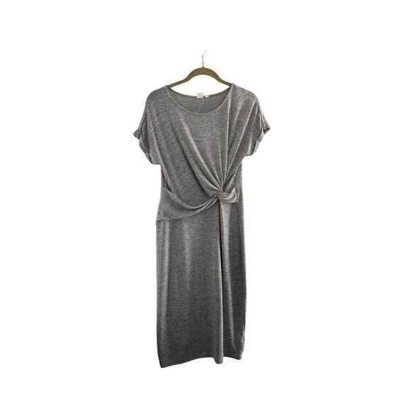 Gray Gap Womens Knot Front Midi Dress Size M Sweater Wrap Midi Preppy Knit Boho - Picture 1 of 6